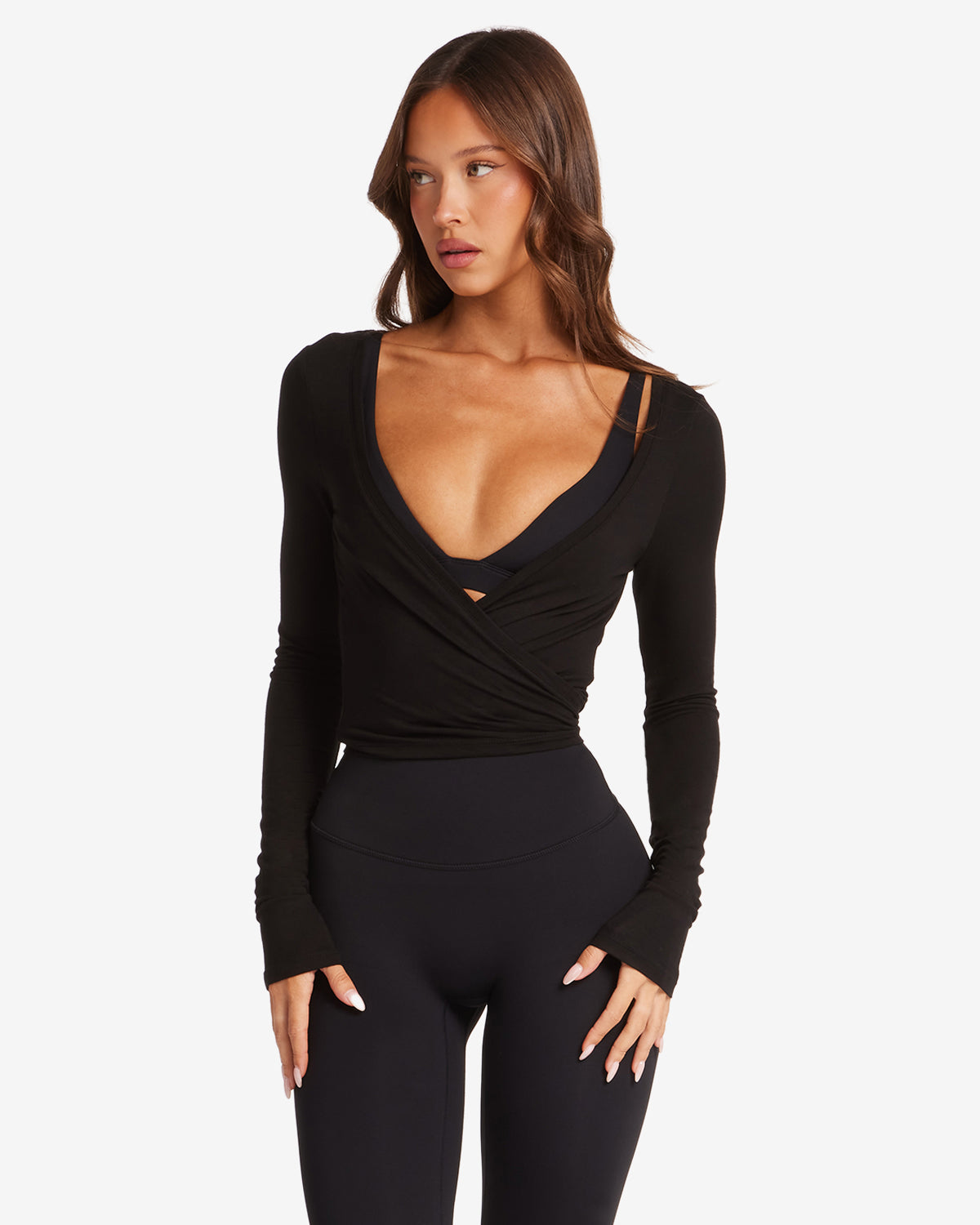 Ballet Wrap Top Black