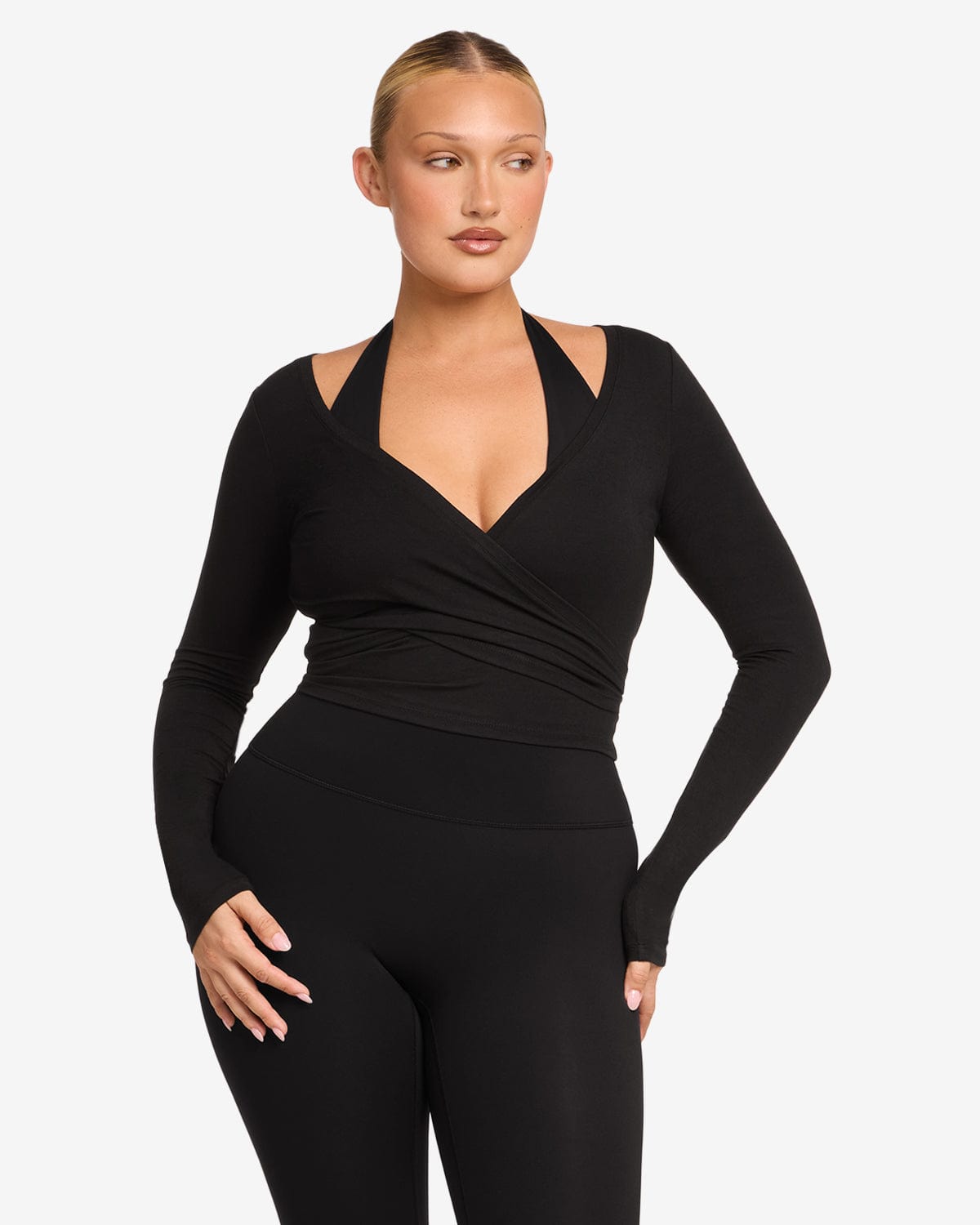 Ballet Wrap Top Black