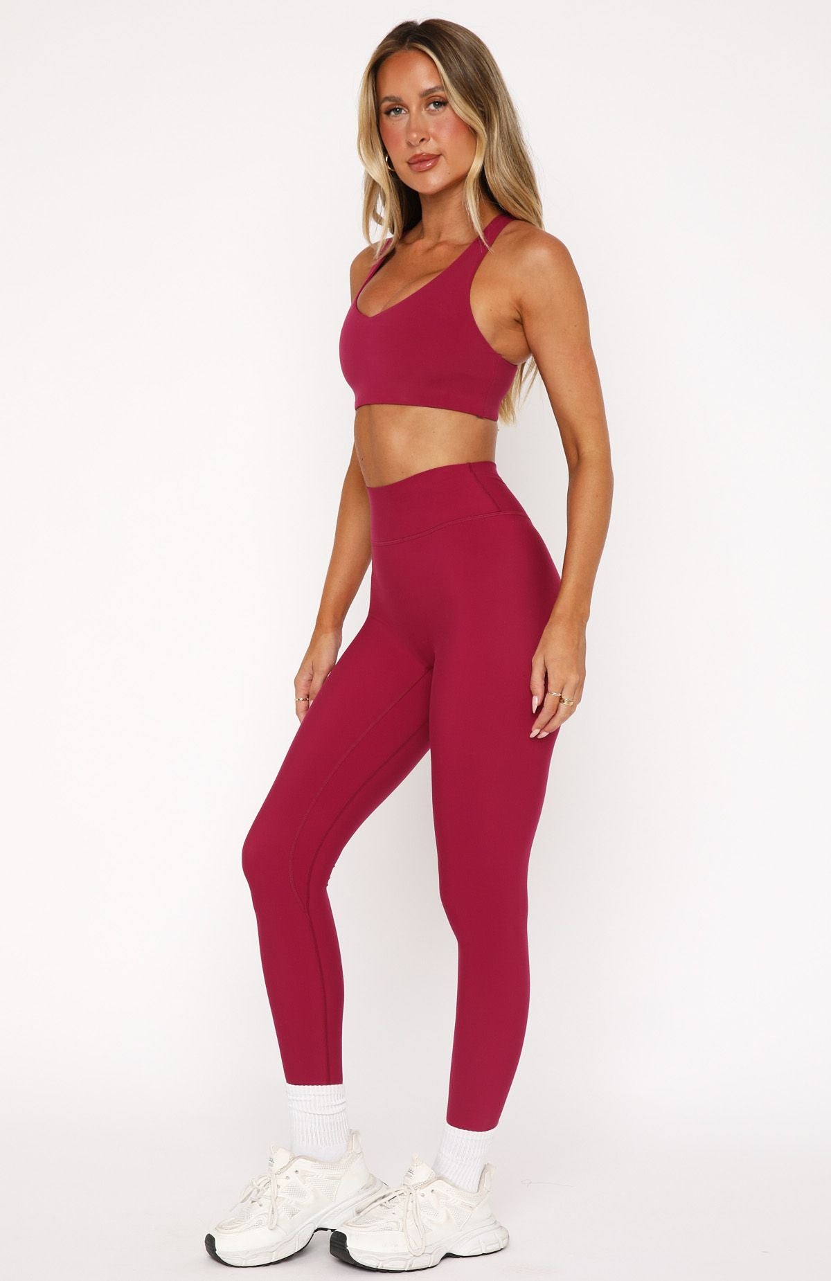 High Waisted Leggings Berry