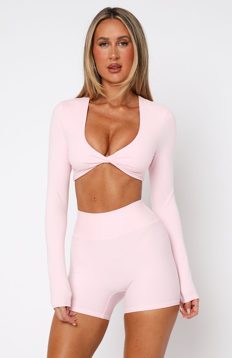 Long Sleeve Crop Ballet Pink