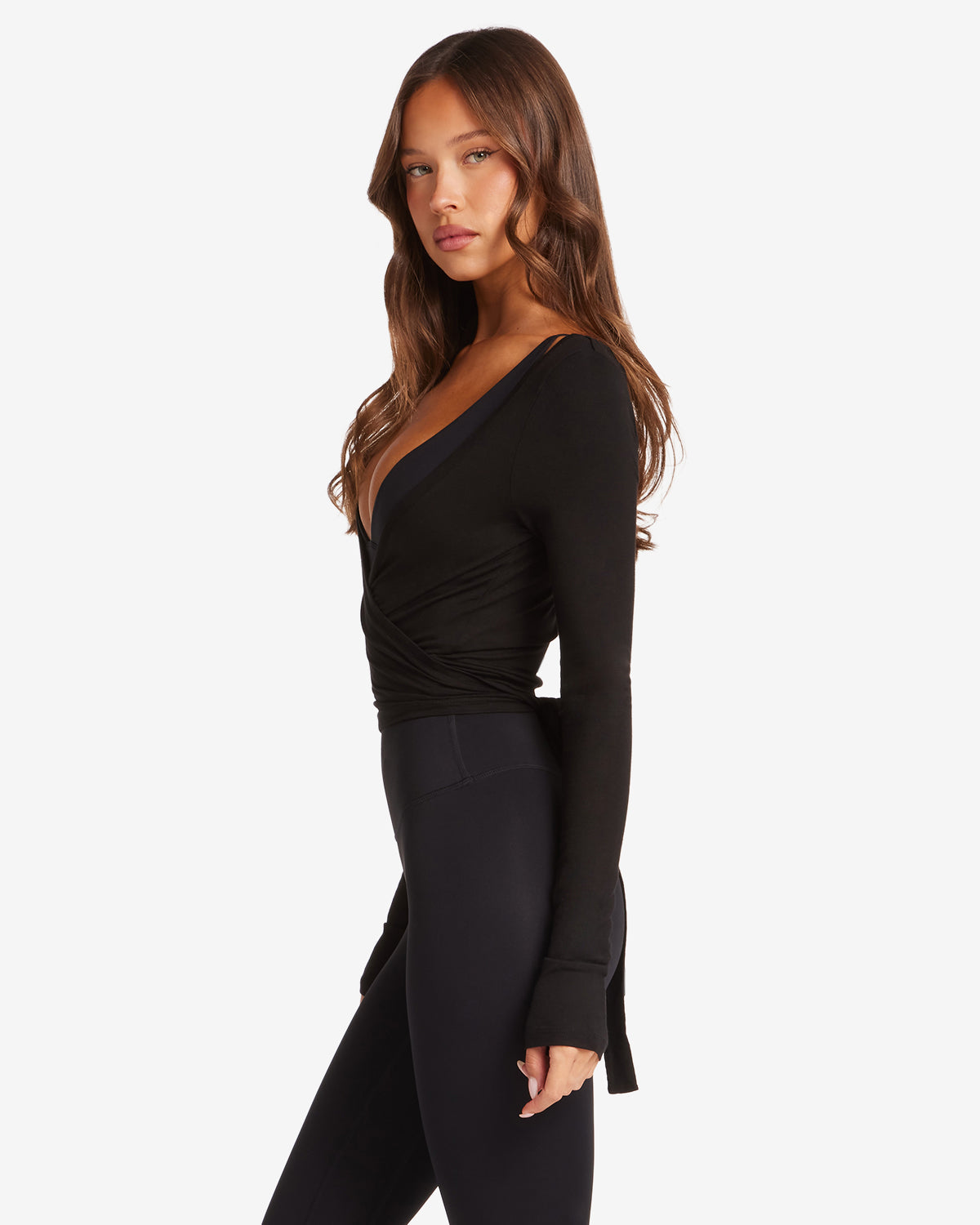 Ballet Wrap Top Black