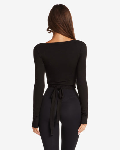 Ballet Wrap Top Black