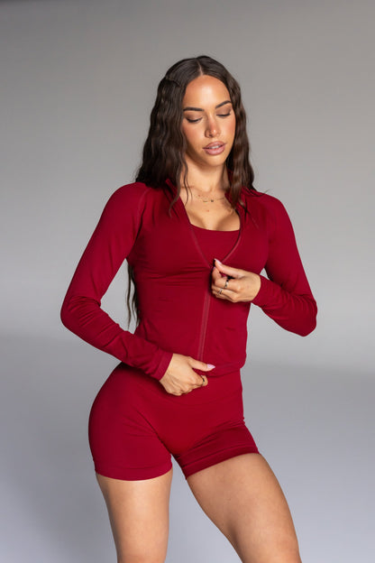 Contour Slim Jacket Crimson Rush