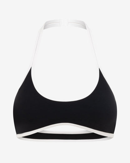 Serenity Halter Crop Black Two Tone