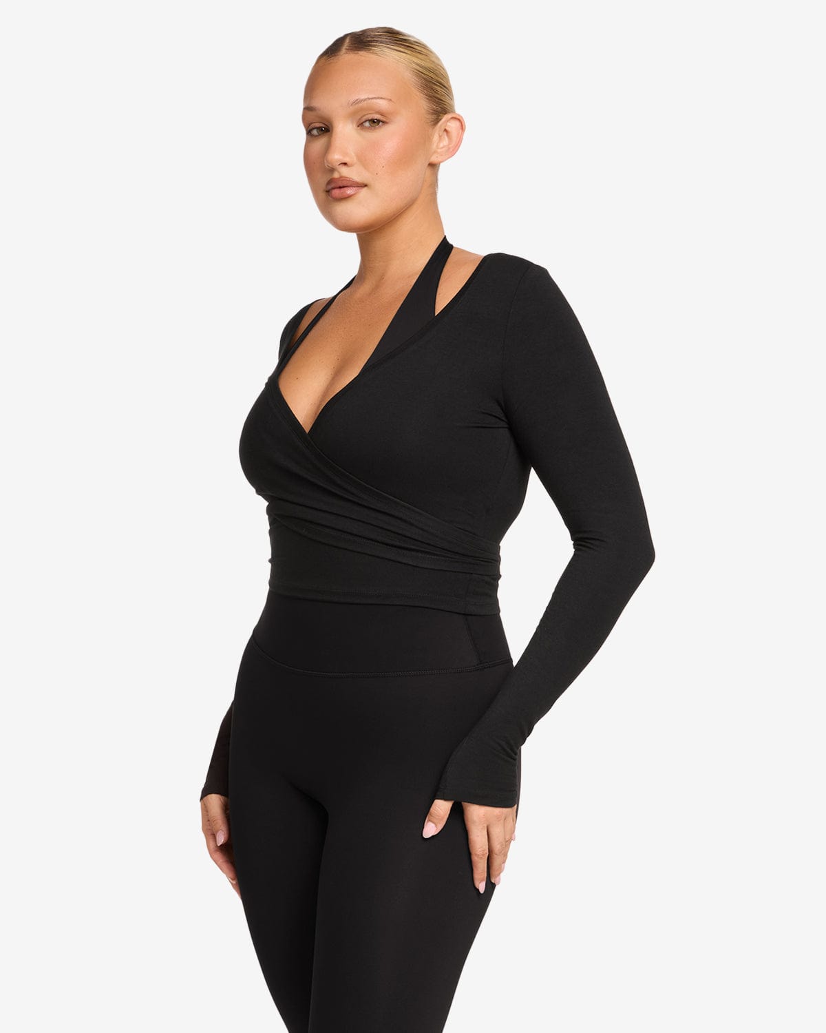 Ballet Wrap Top Black