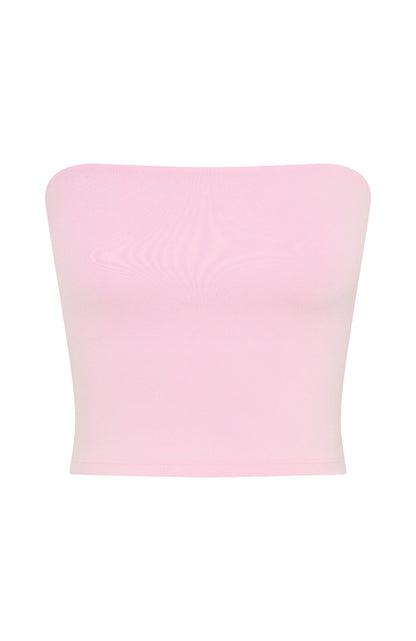 Strapless Crop Ballet Pink