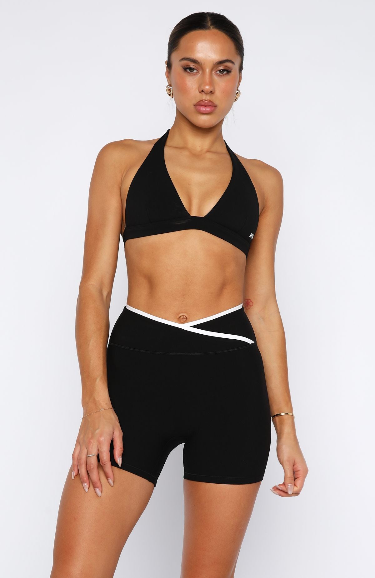Forsvarscykel shorts Sort/hvid