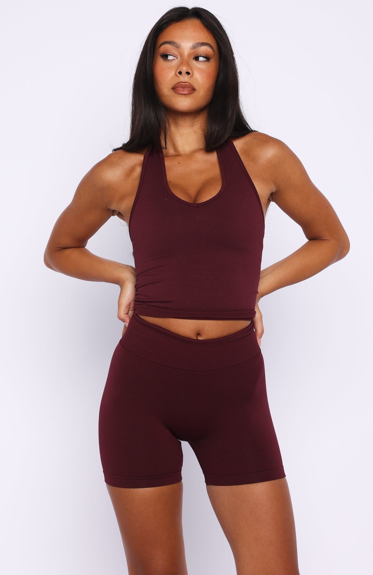 Grit Seamless αμάνικη μπλούζα Merlot