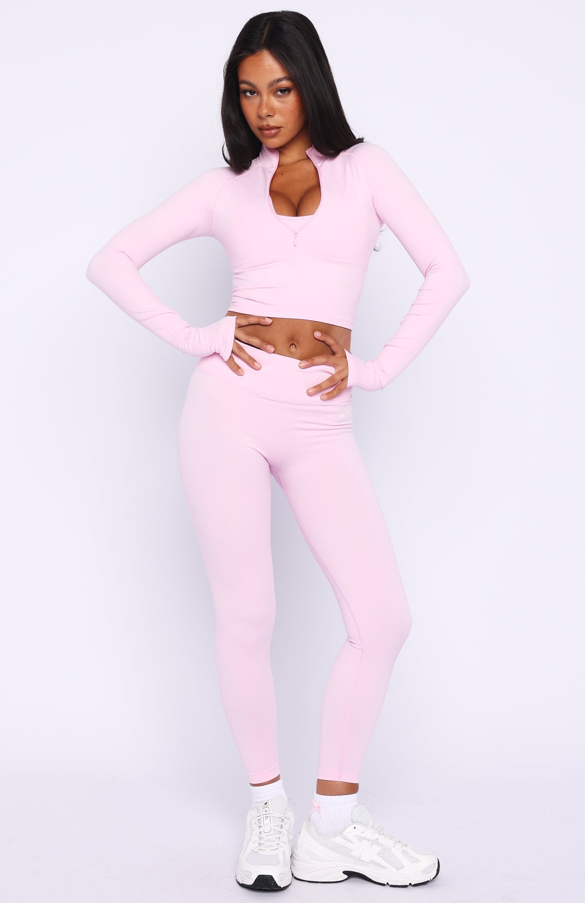 Jacket Cropped Zip Pink Marshmallow