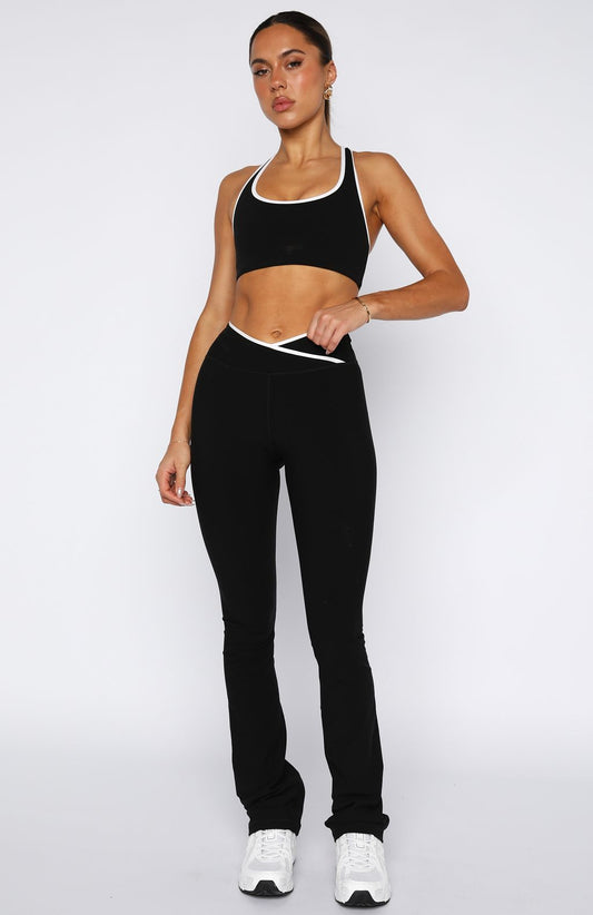Flare Leggings Black/White
